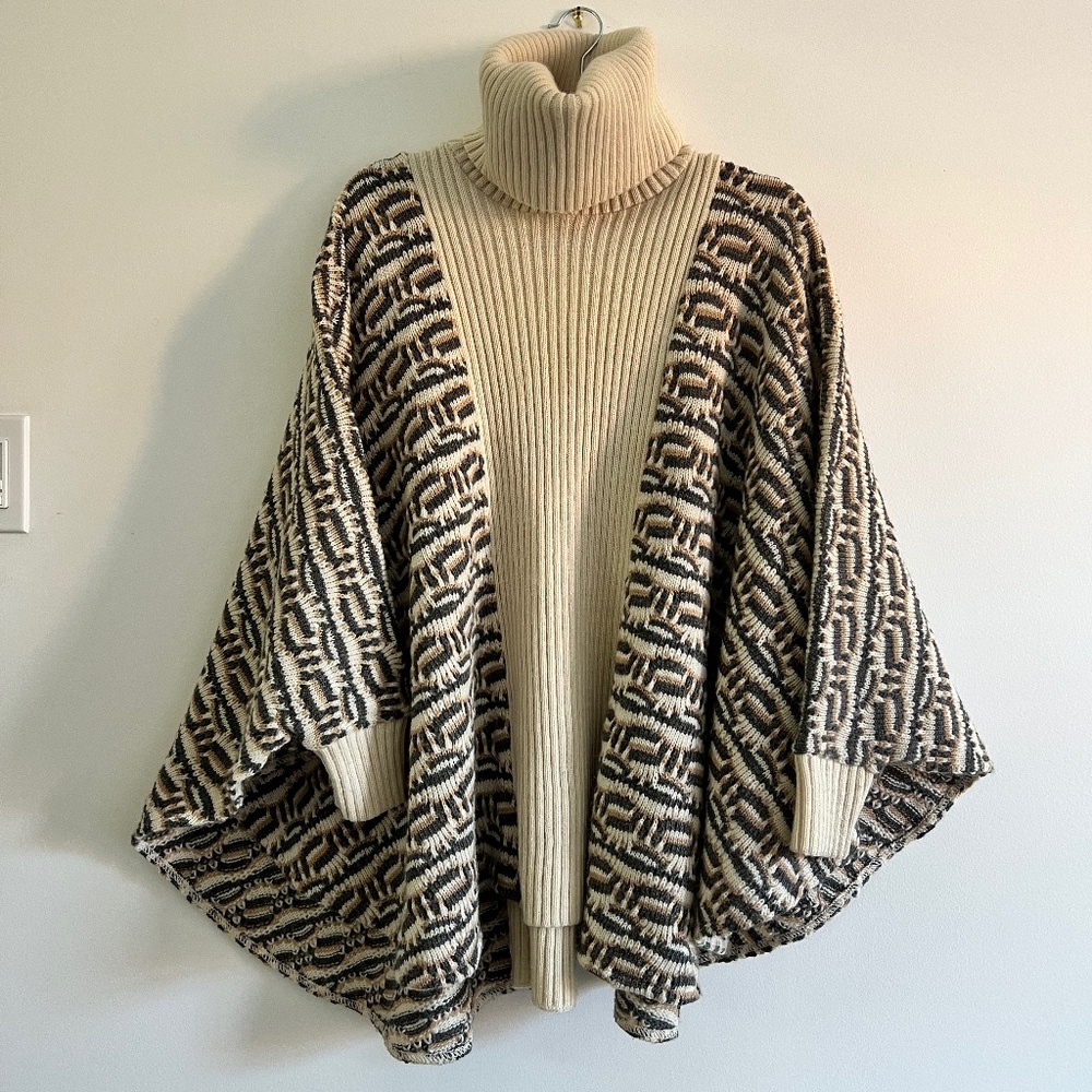 Wood Wood Heavy Knit Turtleneck Poncho